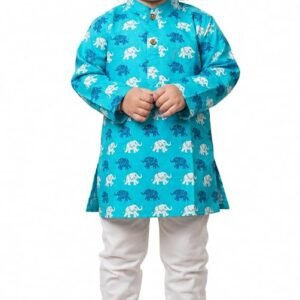 A.T.U.N. (ALL THINGS UBER NICE) Boys Pure Cotton Ethnic Kurta with Pyjama | Lightweight Traditional Indian Clothing | Cultural Events, School Functions, Special Occasions for Kids